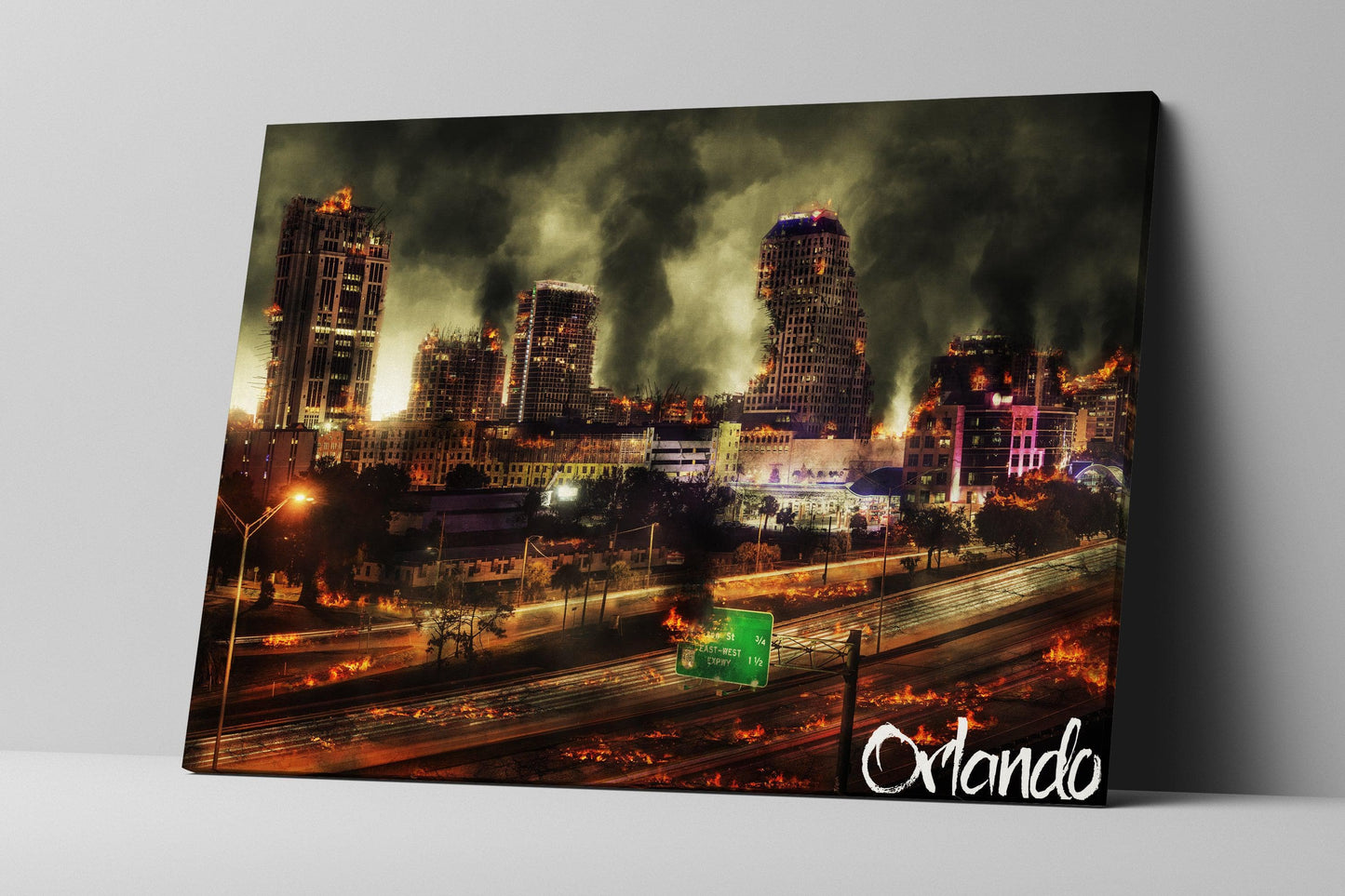 Apocalypse Vision of Orlando Florida Skyline Canvas #C107