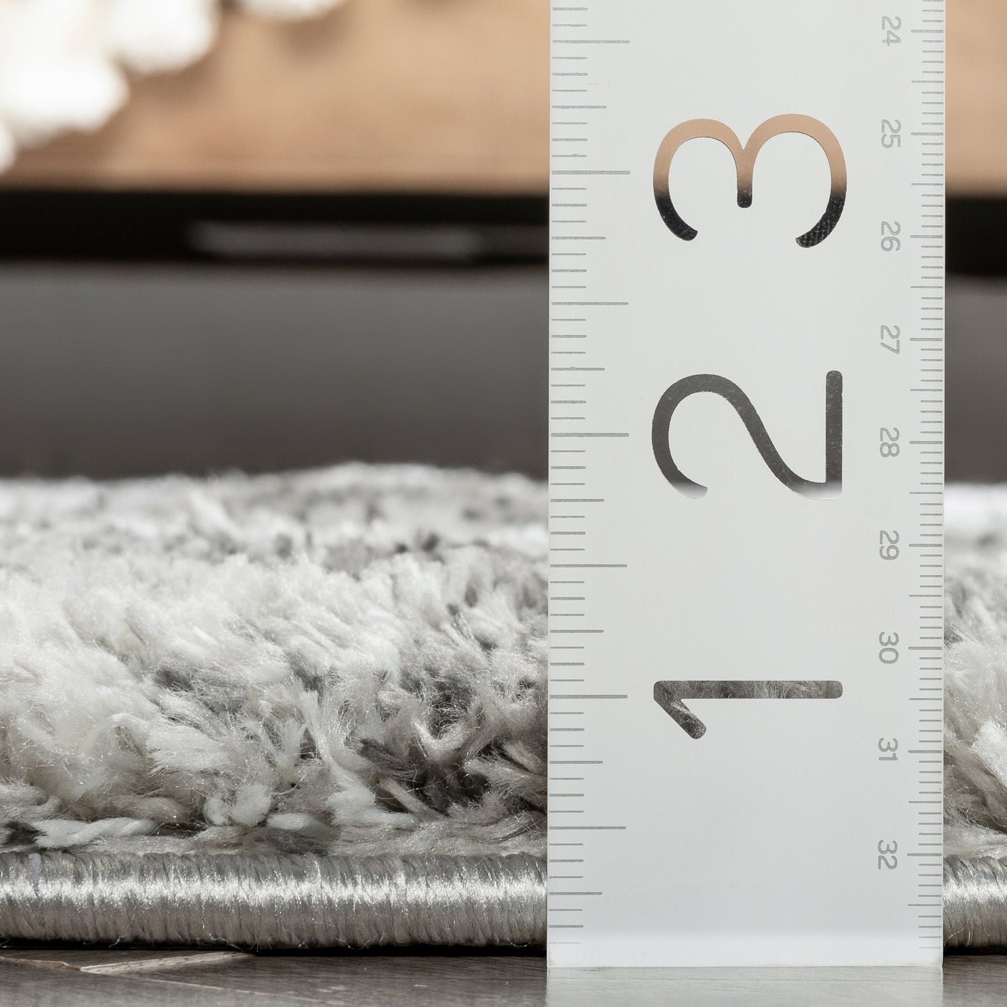 Tavira Modern Geometric Pattern Grey Thick & Soft Shag Rug