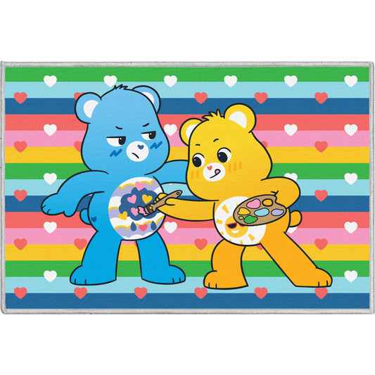 Care Bears Painting Season Blue Multicolor Area Rug By Well Woven