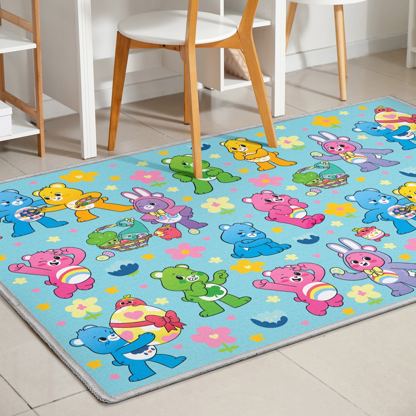Care Bears Easter Fun Blue Area Rug By Well Woven
