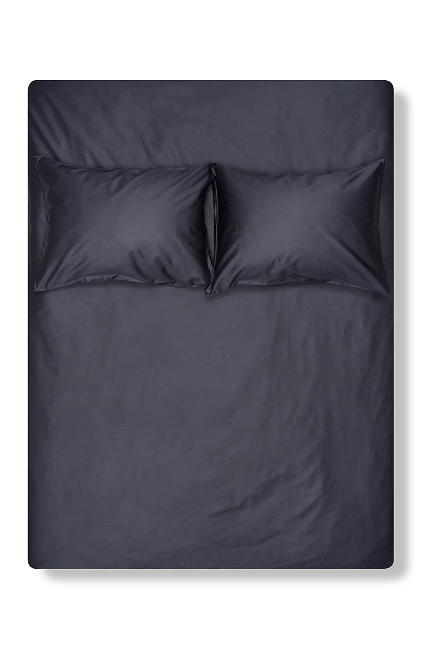 Carbon Grey Egyptian Cotton Sateen Bedding-Egyptian Cotton Sateen Duvet Covers-ZigZagZurich