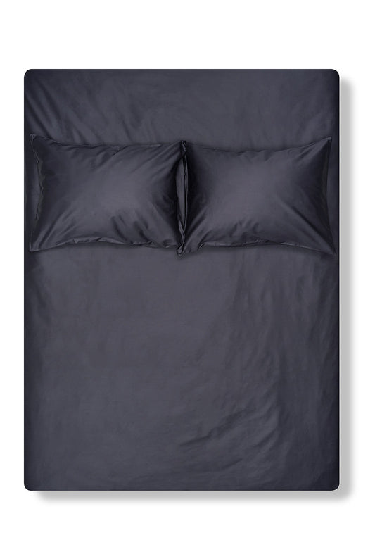 Carbon Grey Egyptian Cotton Sateen Bedding-Egyptian Cotton Sateen Duvet Covers-ZigZagZurich