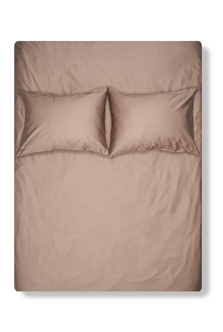 Coffee Egyptian Cotton Sateen Bedding-Egyptian Cotton Sateen Duvet Covers-ZigZagZurich