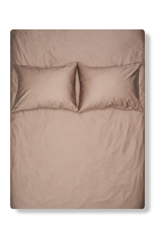 Coffee Egyptian Cotton Sateen Bedding-Egyptian Cotton Sateen Duvet Covers-ZigZagZurich
