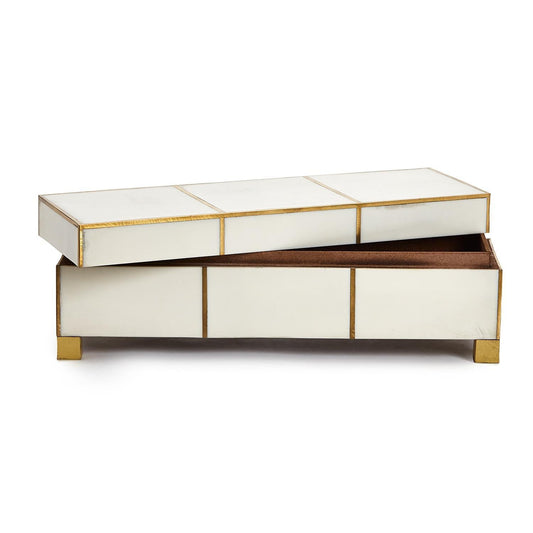 White Resin Brass Decorative Box