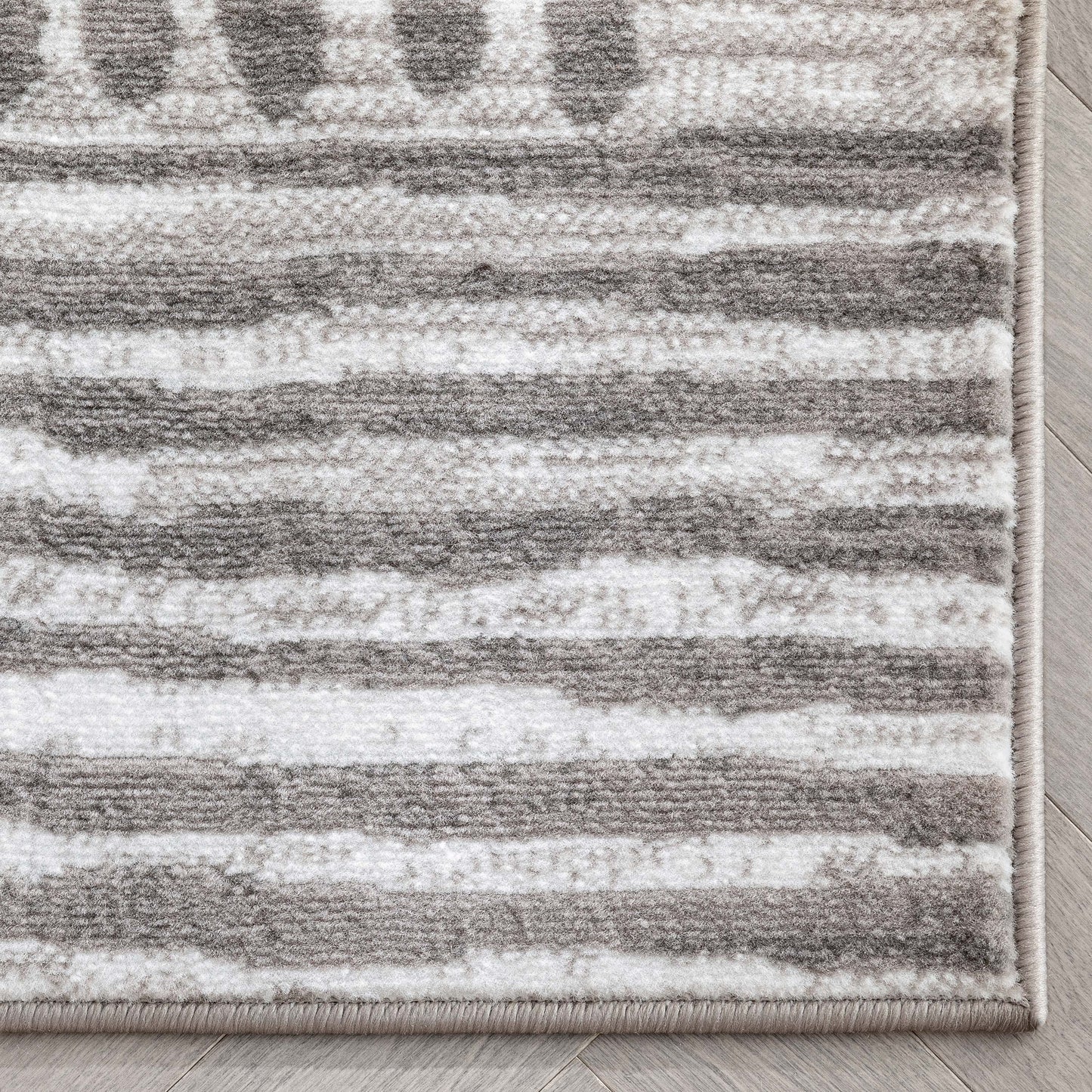 Aosta Tribal Diamond Pattern Ivory Grey Rug