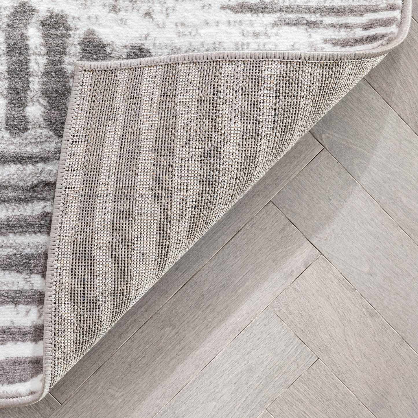 Aosta Tribal Diamond Pattern Ivory Grey Rug