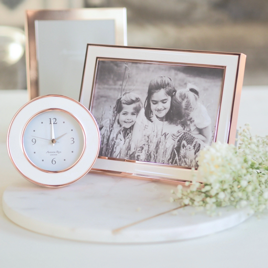 Rose Gold & White Alarm Clock