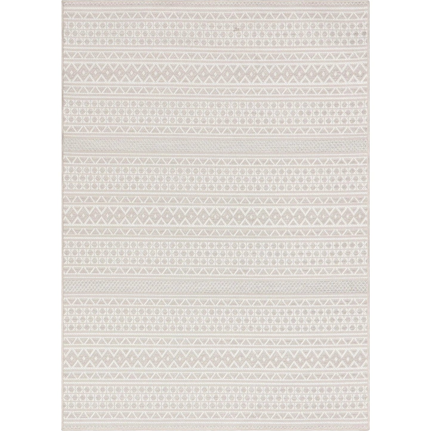 Arwen Tribal Indoor/Outdoor Ivory Textured Rug