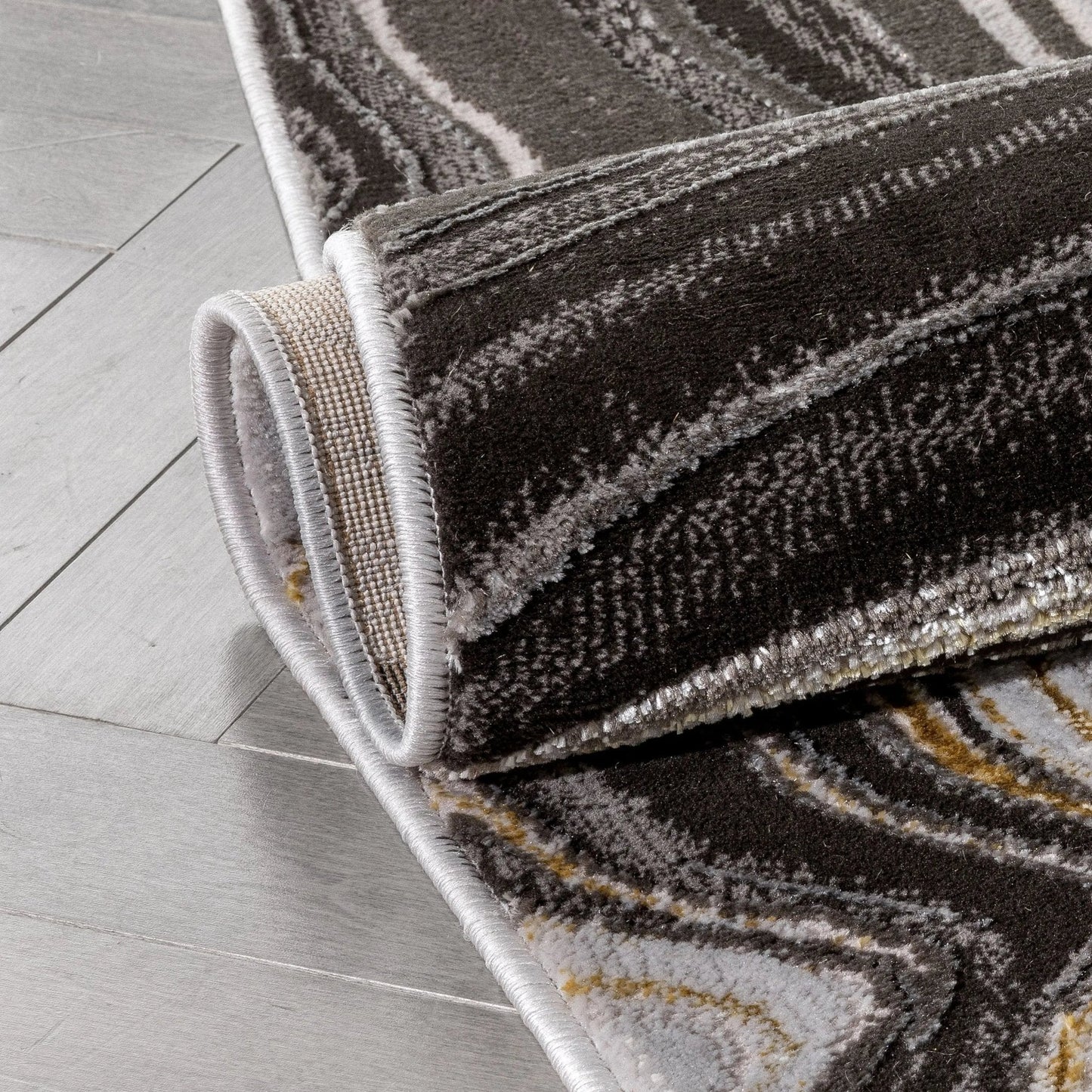 Warren Retro Abstract Waves Glam Rug