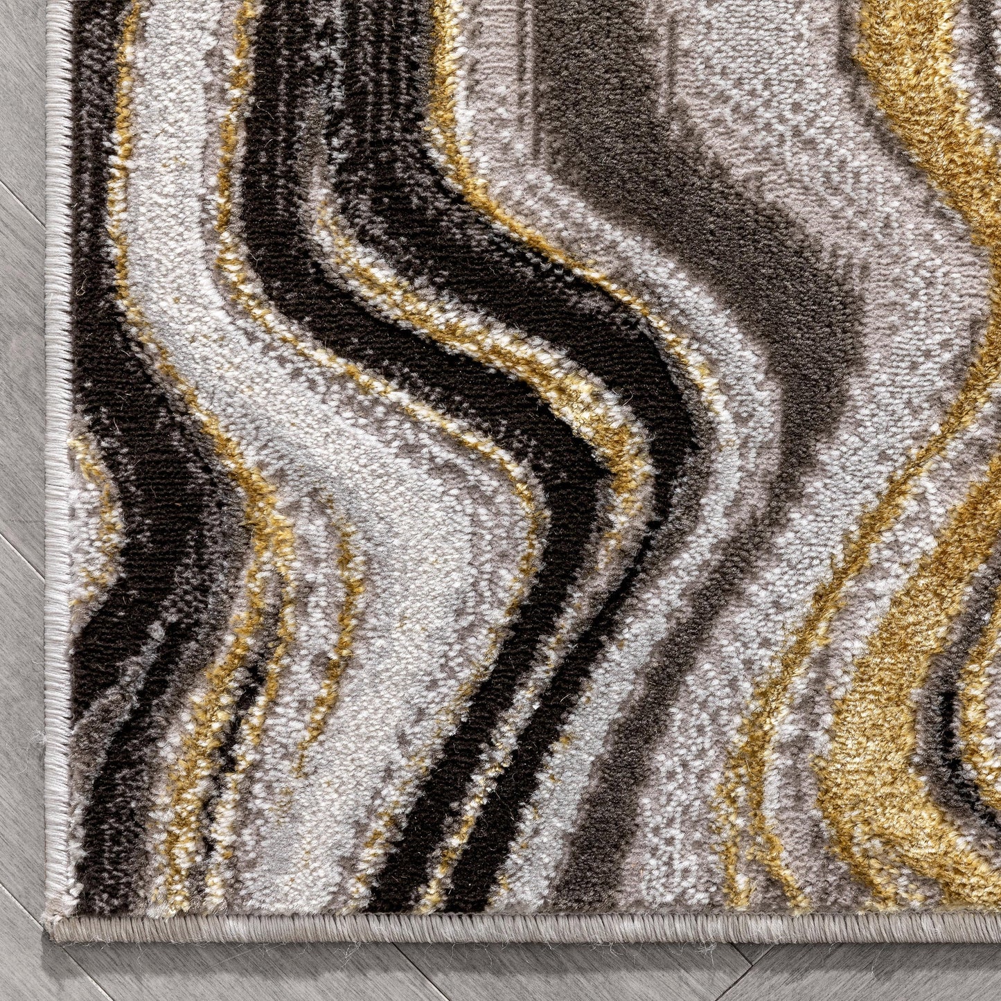 Warren Retro Abstract Waves Glam Rug