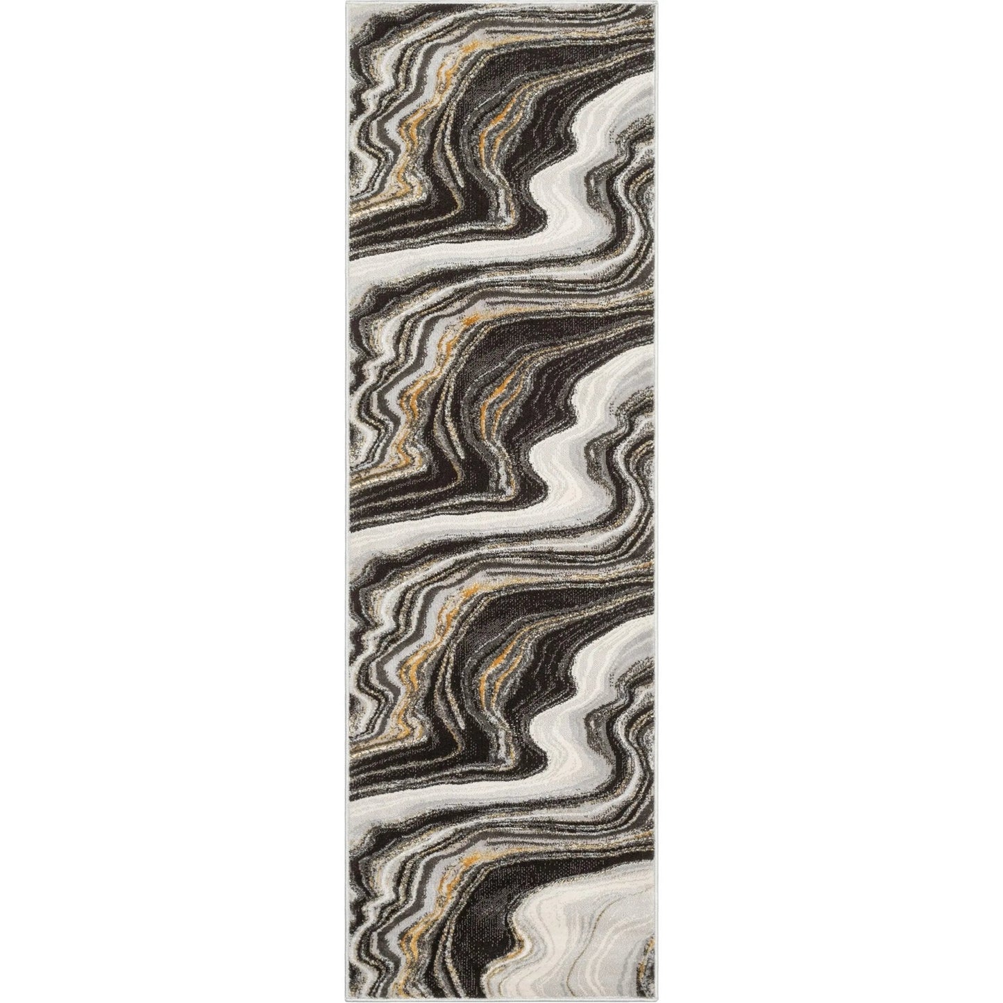 Warren Retro Abstract Waves Glam Rug