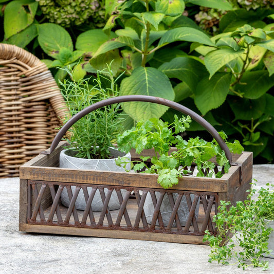 Rustic Wood Garden Trug