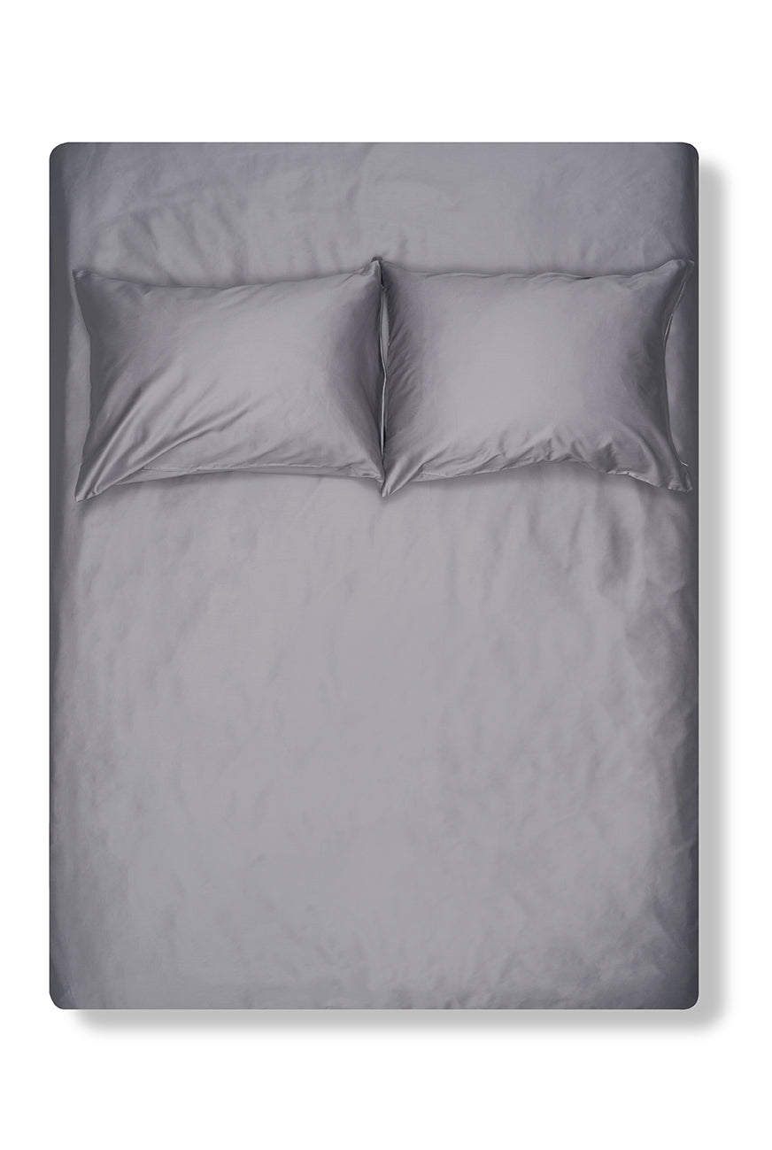 Grey Egyptian Cotton Sateen Bedding-Egyptian Cotton Sateen Duvet Covers-ZigZagZurich