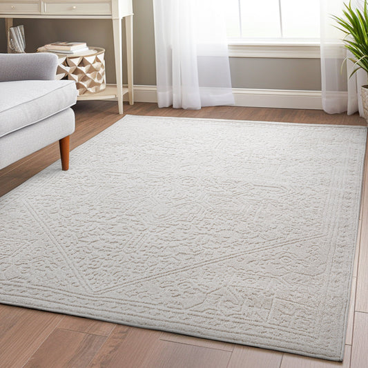 Cloud Medallion Heriz Soft Ivory Rug