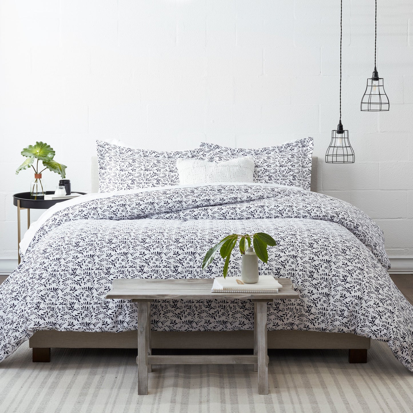 Burst of Vines Pattern 3-Piece Duvet Cover Set