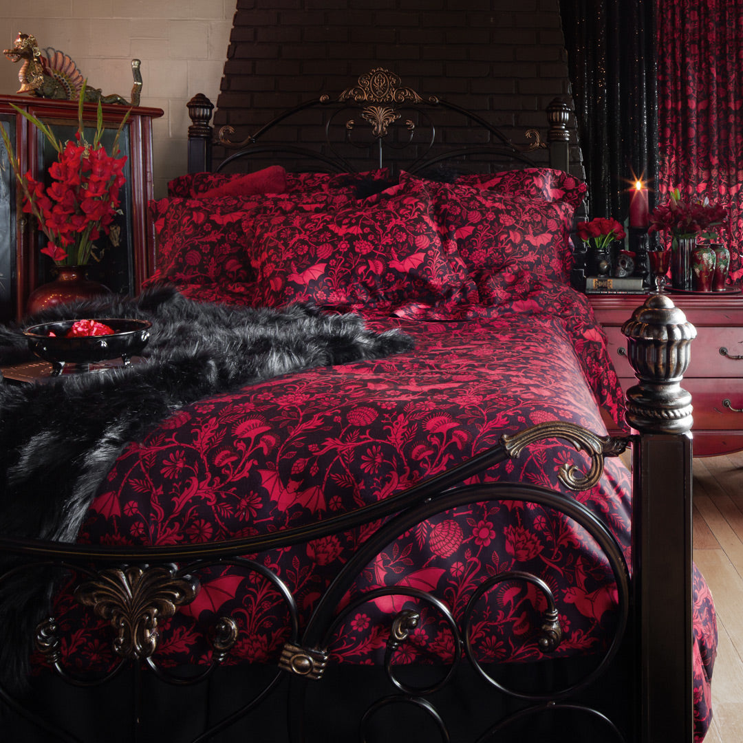 Scarlet Bat Duvet Cover