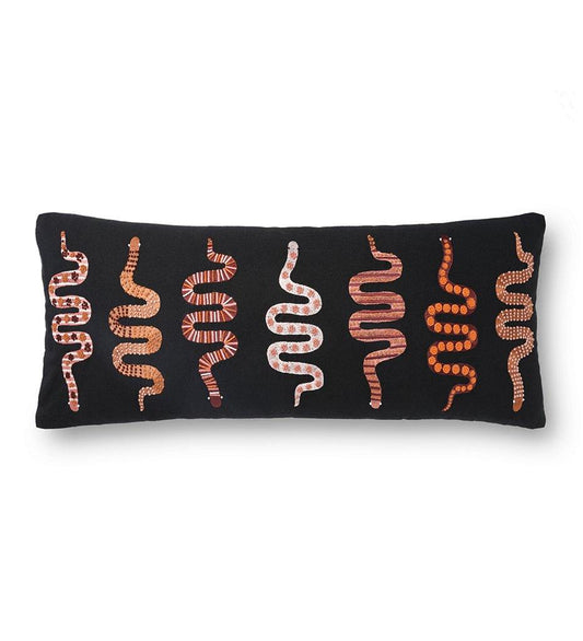 Black & Multi Color Snake Pillow