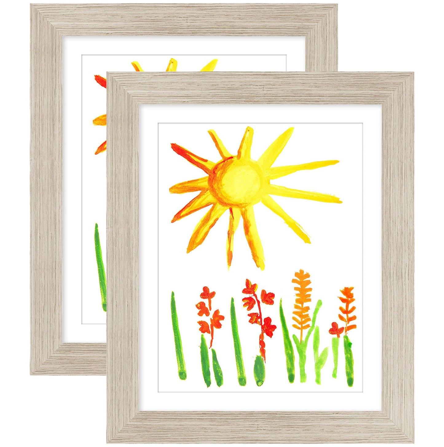 Americanflat 10x12.5 Kids Art Frame with Mat for 8.5x11, 2 Pack