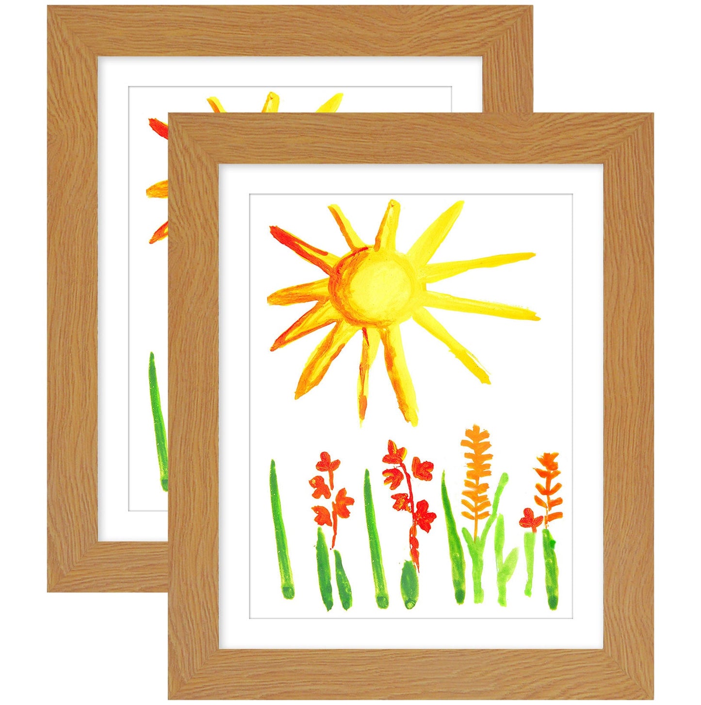 Americanflat 10x12.5 Kids Art Frame with Mat for 8.5x11, 2 Pack