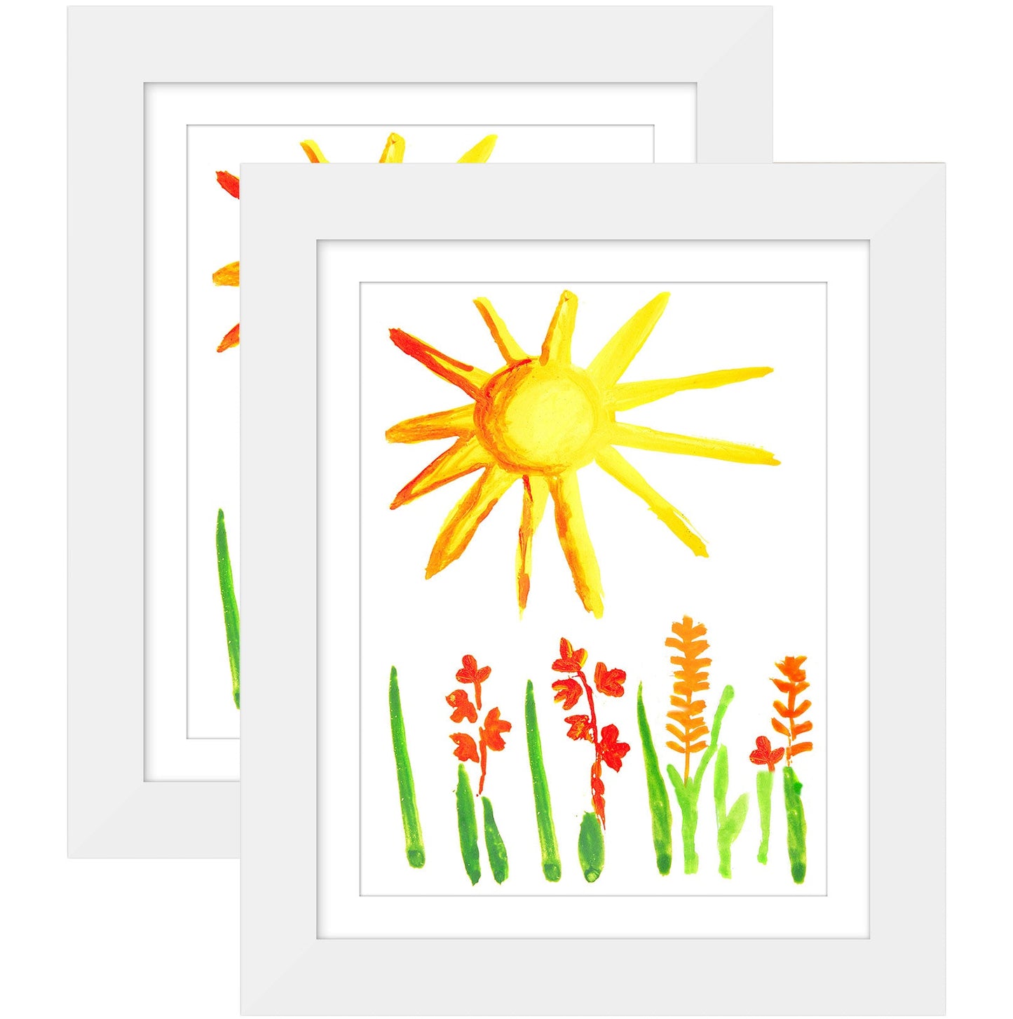 Americanflat 10x12.5 Kids Art Frame with Mat for 8.5x11, 2 Pack