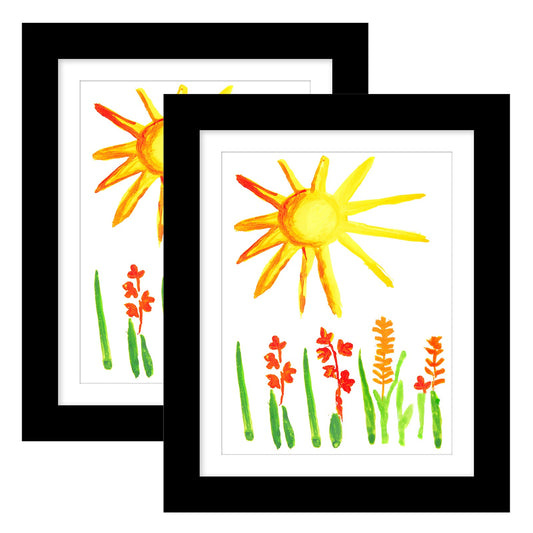 Americanflat 10x12.5 Kids Art Frame with Mat for 8.5x11, 2 Pack