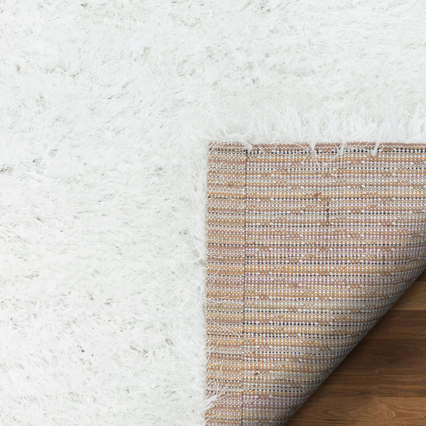Chie Glam Solid Ultra-Soft White Shag Rug