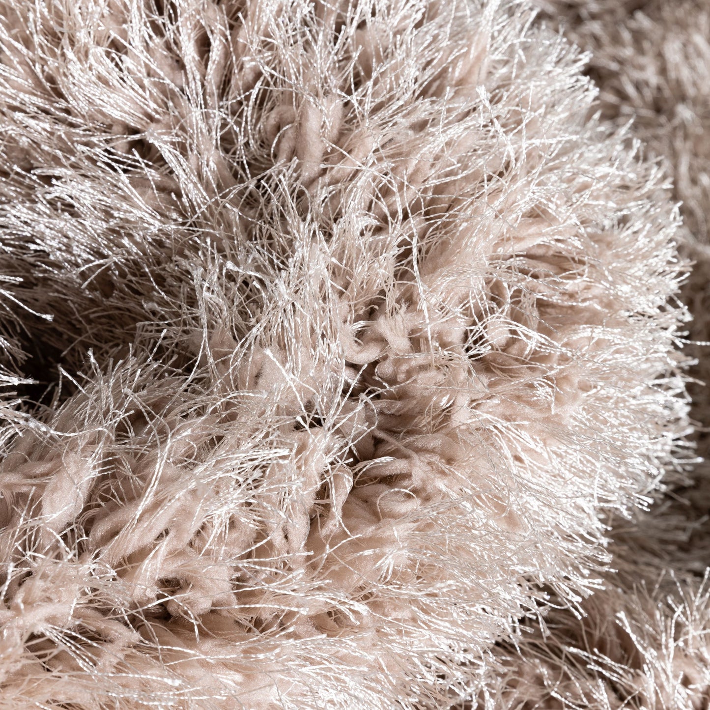 Chie Glam Solid Ultra-Soft Beige Shag Rug