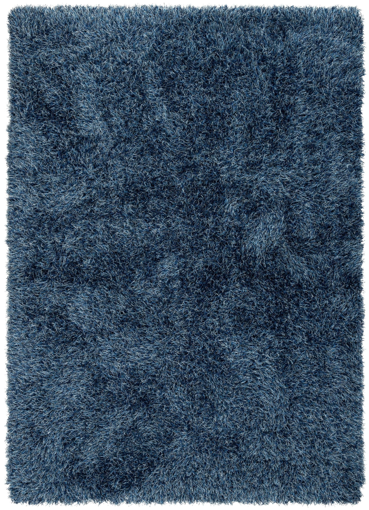 Chie Glam Solid Ultra-Soft Indigo Blue Shag Rug