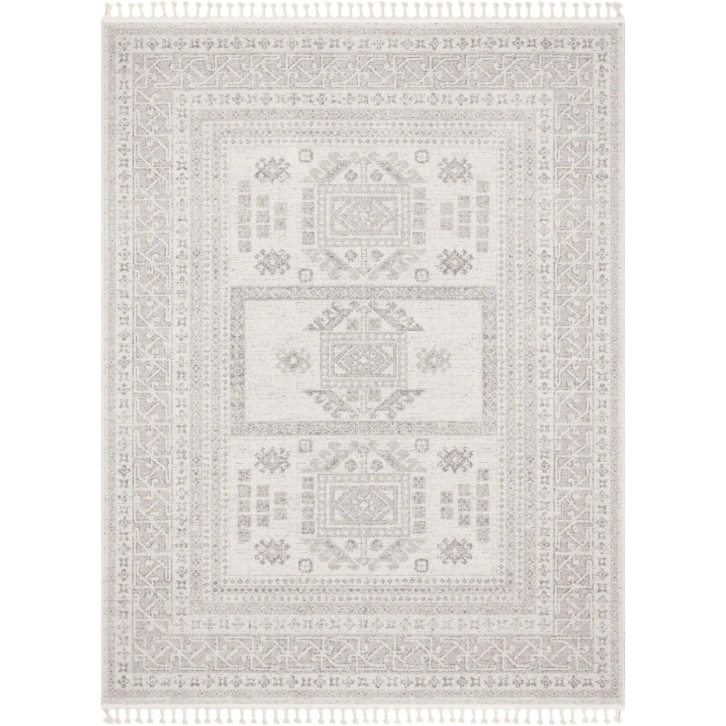 Carina Tribal Medallion Beige Kilim-Style Rug