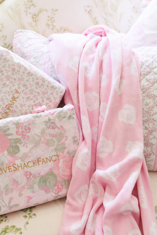 Rose Jacquard Blanket - BALLERINA PINK
