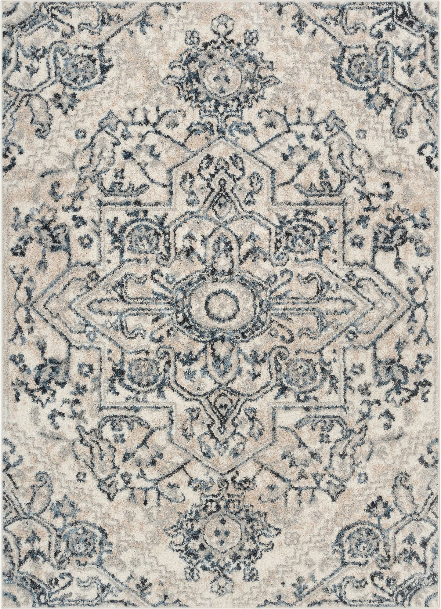 Carpi Vintage Bohemian Medallion Blue Rug