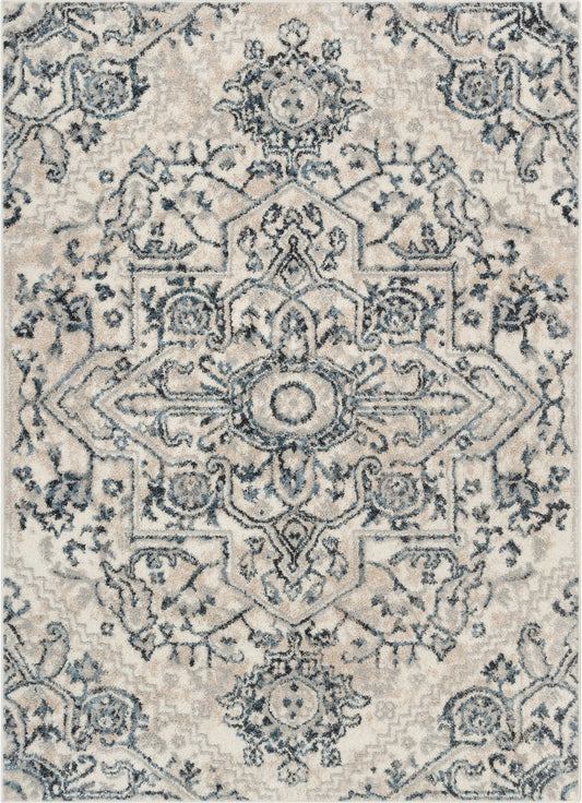 Carpi Vintage Bohemian Medallion Blue Rug
