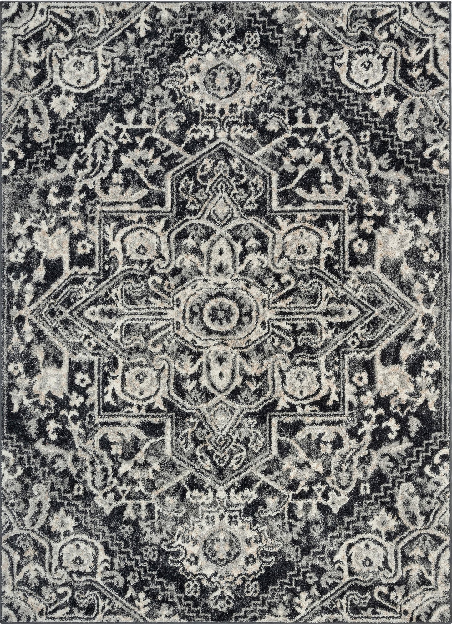 Carpi Vintage Bohemian Medallion Grey Rug