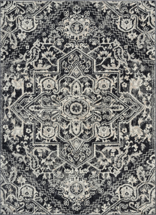 Carpi Vintage Bohemian Medallion Grey Rug