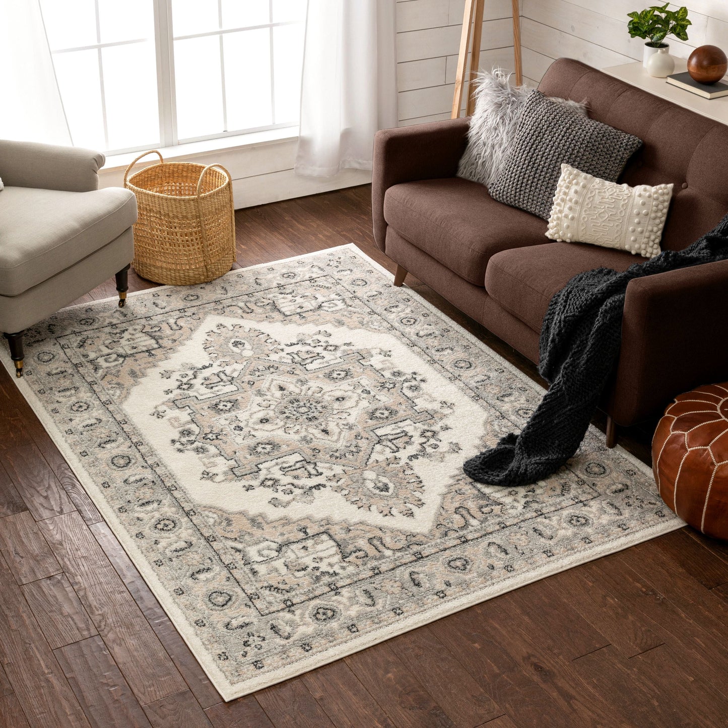 Scafa Vintage Medallion Oriental Beige Rug