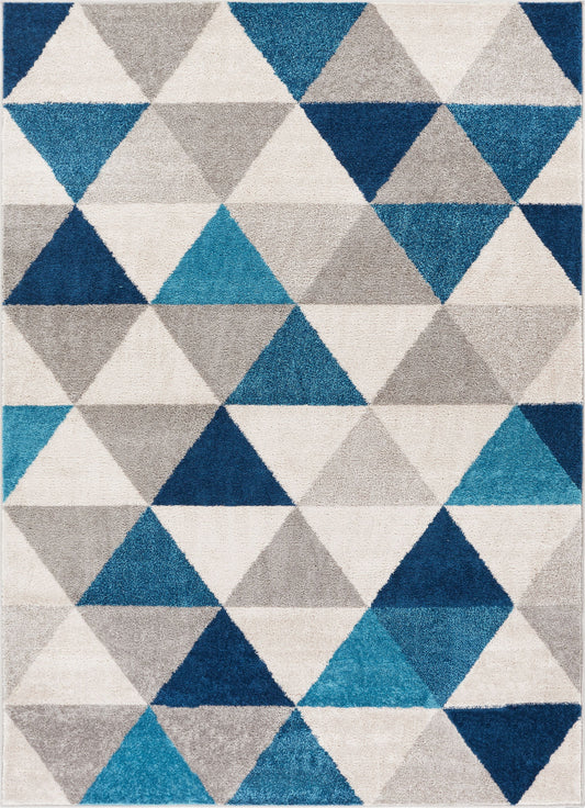 Alvin Blue Modern Geometric Rug