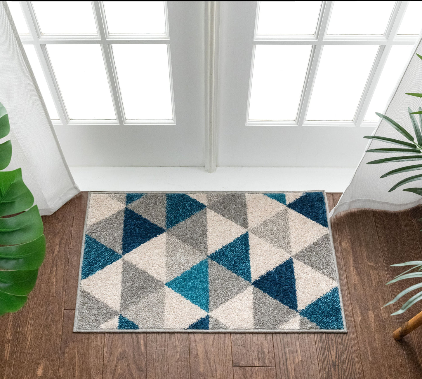 Alvin Blue Modern Geometric Rug