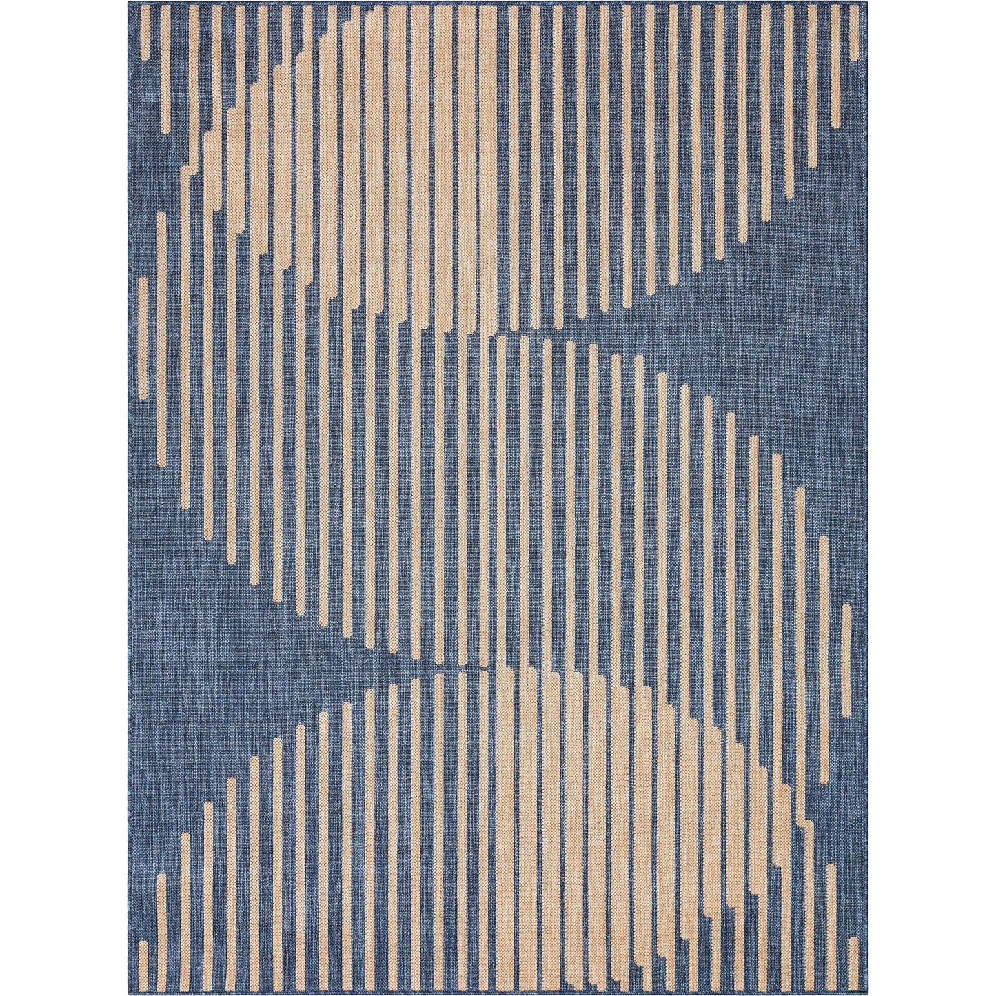 Alder Modern Stripes Indoor/Outdoor Blue Flat-Weave Rug