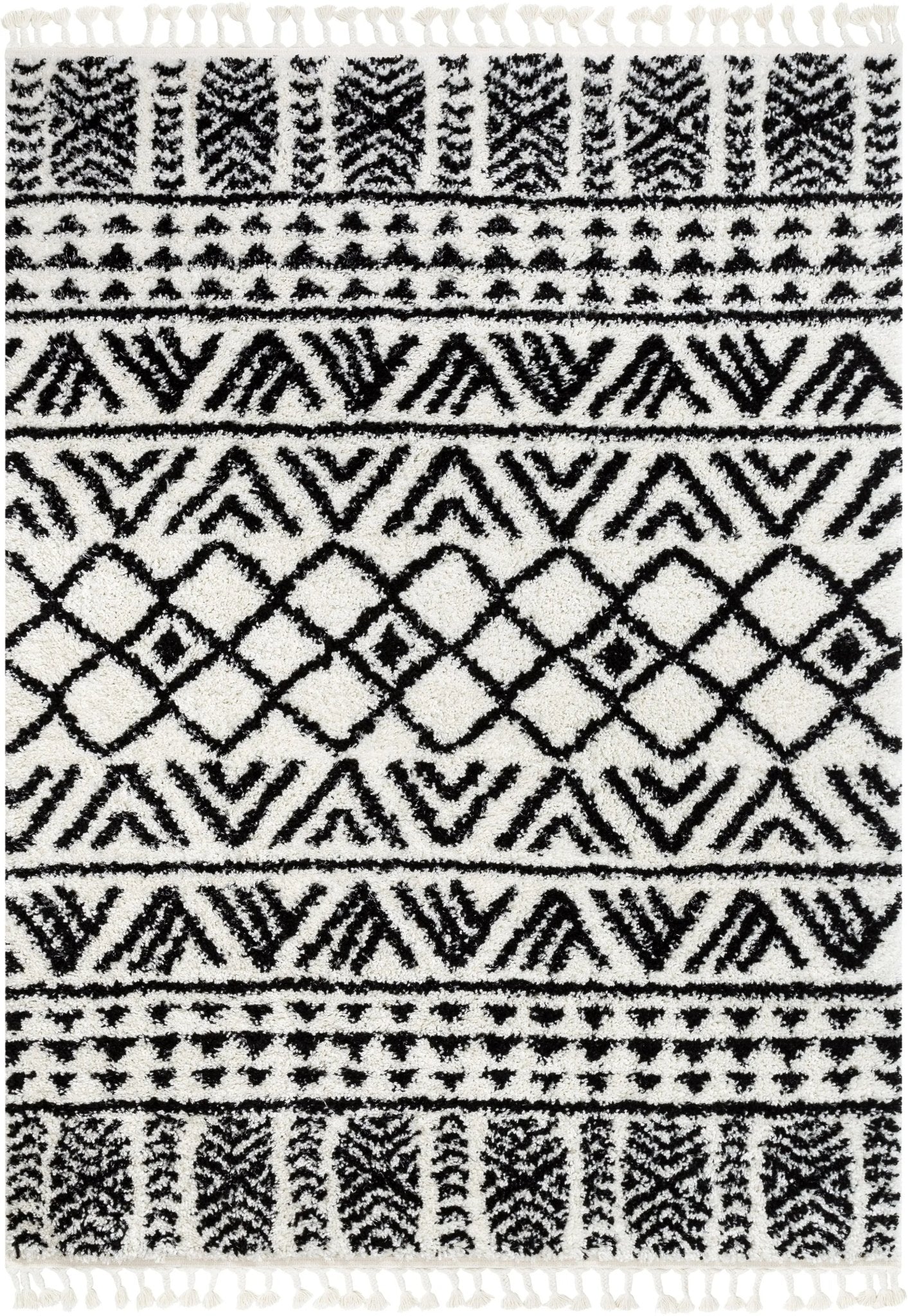 Tayanna Tribal Moroccan Ivory Shag Rug