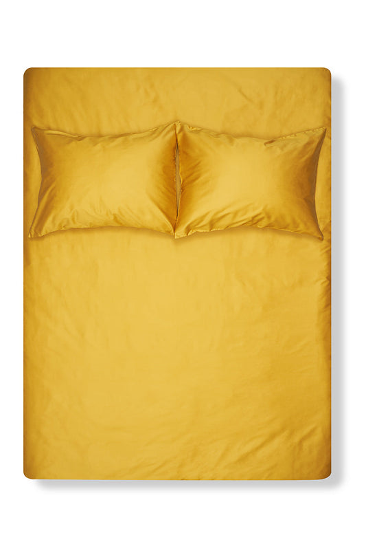 Mustard Egyptian Cotton Sateen Bedding-Egyptian Cotton Sateen Duvet Covers-ZigZagZurich