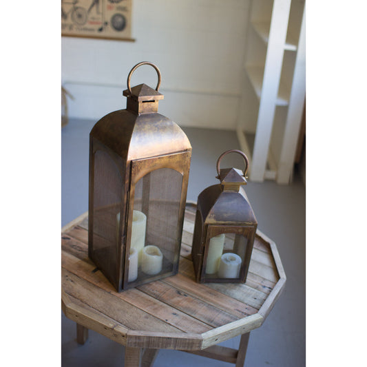Set of 2 Antique Bronze Lanterns