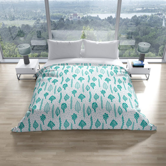 *NEW* Ultrasoft Lightweight Silky Smooth -  Modern Teal Leaf Duvet Cover