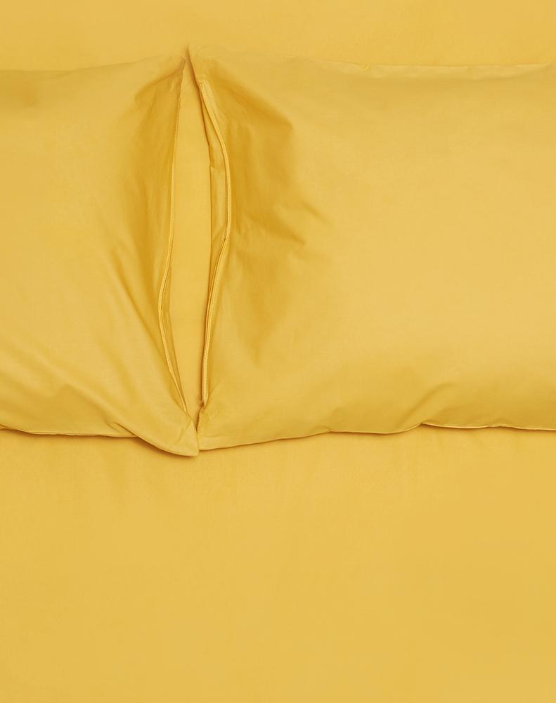 "Ocher Percale" Egyptian Cotton Bedding-Egyptian Cotton Percale Duvet Covers-ZigZagZurich