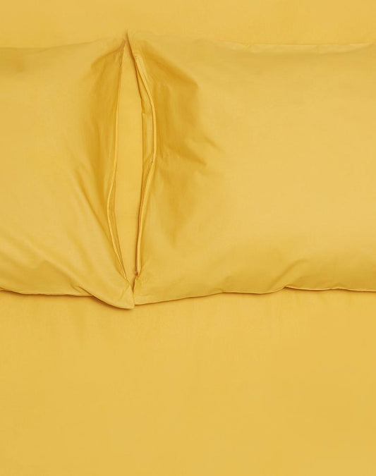 "Ocher Percale" Egyptian Cotton Bedding-Egyptian Cotton Percale Duvet Covers-ZigZagZurich