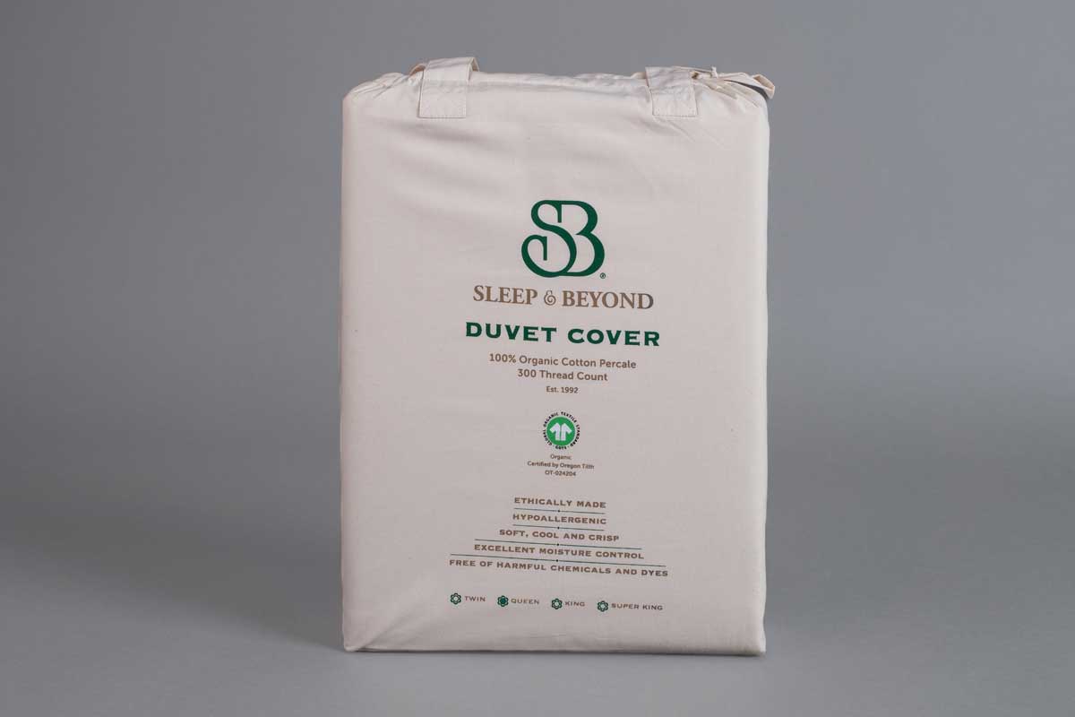 Sleep & Beyond Organic 300 TC Percale Duvet Cover Set