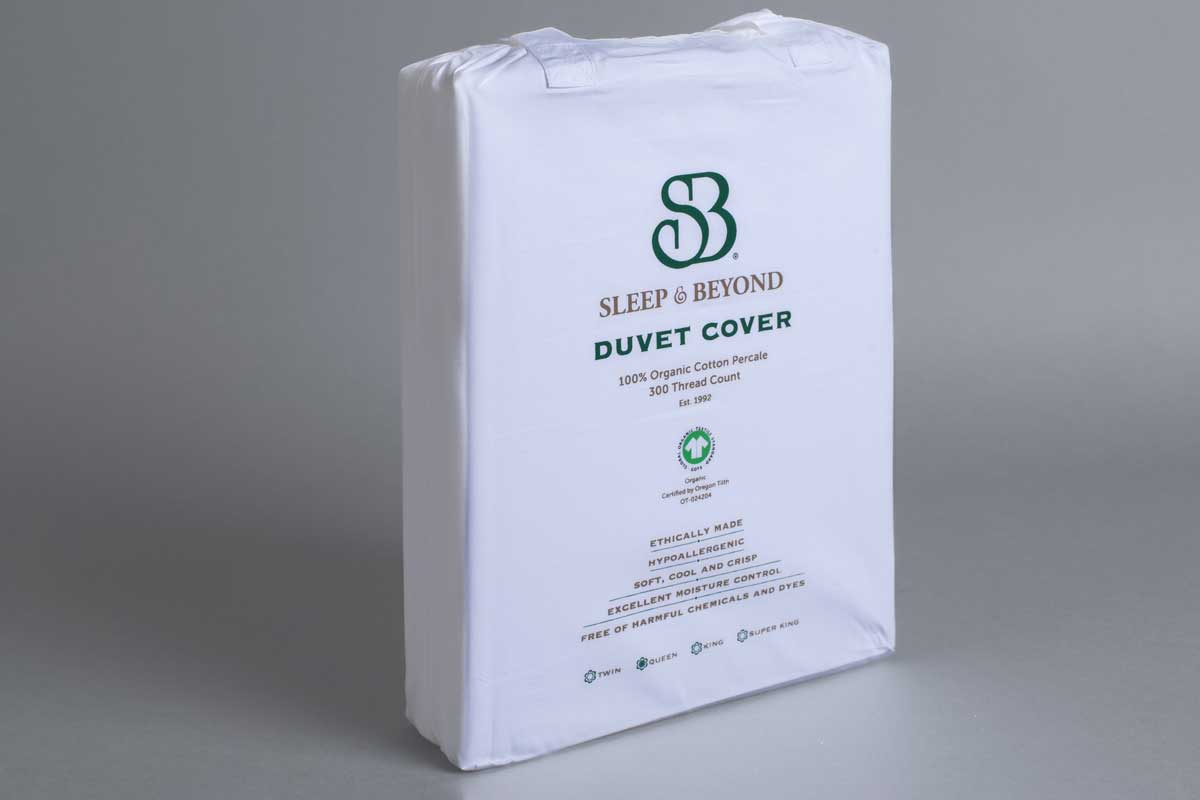 Sleep & Beyond Organic 300 TC Percale Duvet Cover Set