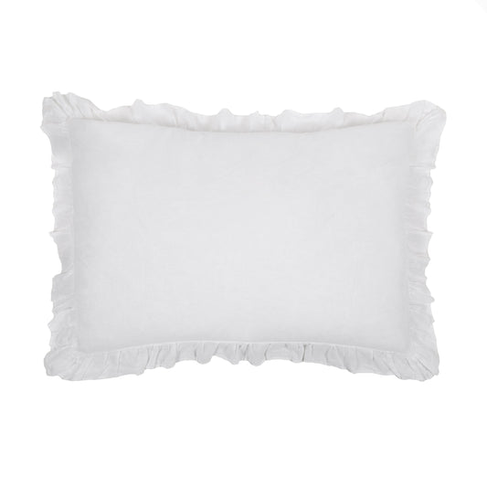 Beaufort Big Pillow with Insert in White by Pom Pom at Home