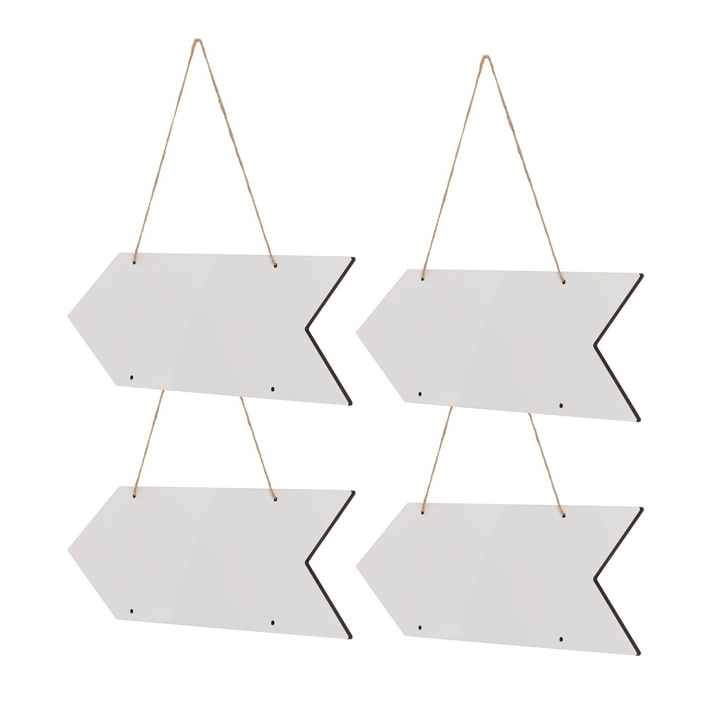 Sublimation Hanging Frames MDF White Arrow Shape 4 Pack