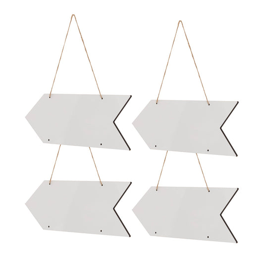 Sublimation Hanging Frames MDF White Arrow Shape 4 Pack